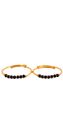 22K Gold Black Beads Designer 2 Pieces Set Of Baby Bangle