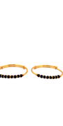 22K Gold Black Beads Designer 2 Pieces Set Of Baby Bangle