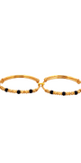 22K Gold Black Beads Designer 2 Pieces Set Of Baby Bangle