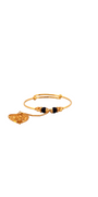 22K Gold Designer Ring Attached Baby Bangle