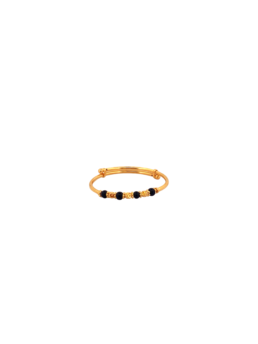 22K Gold Black Beads Designer Baby Bangle