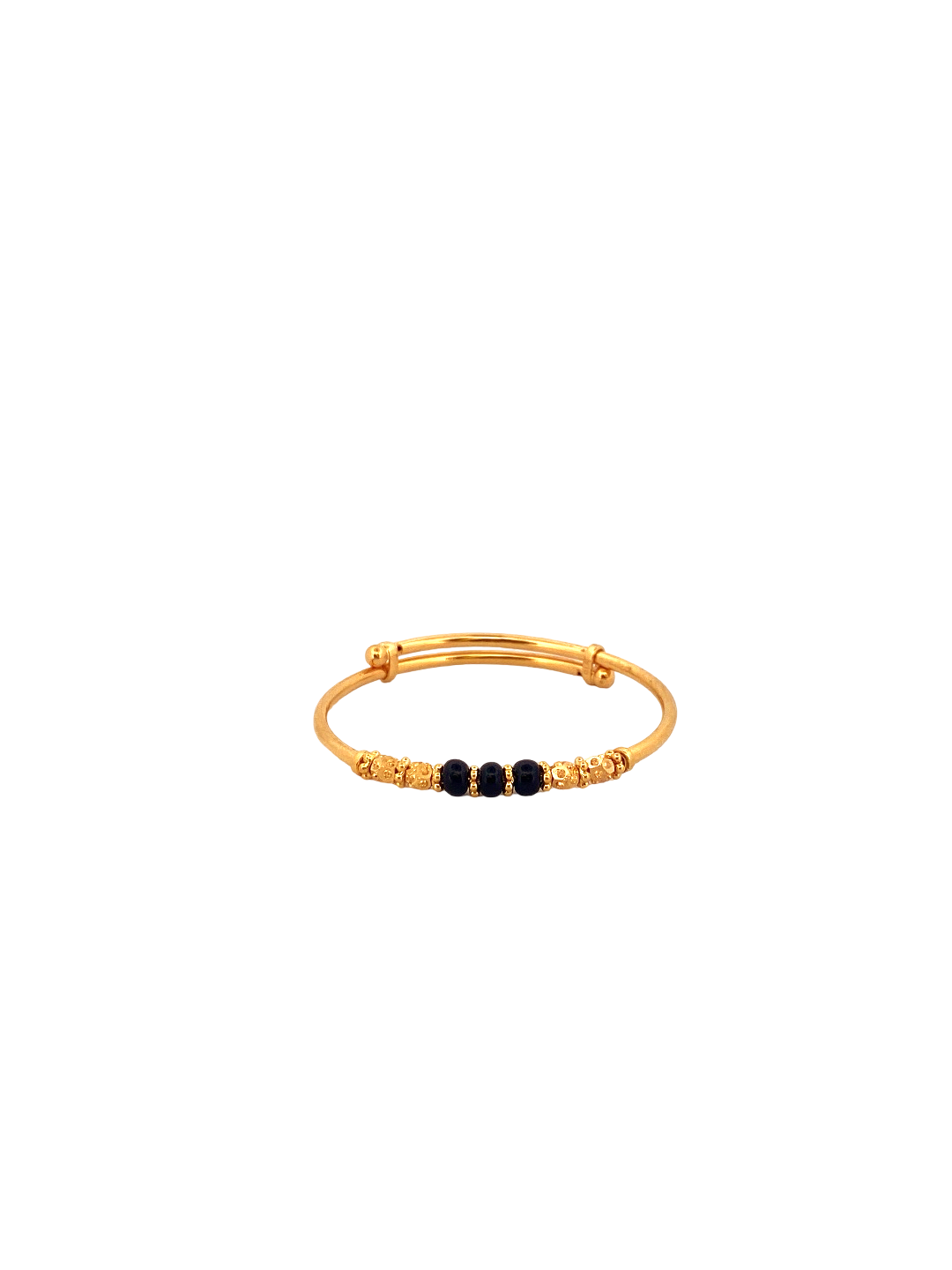 22K Gold Black Beads Designer Baby Bangle
