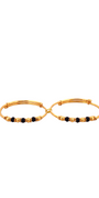 22K Gold Black Beads Designer 2 Pieces Set Of Baby Bangle