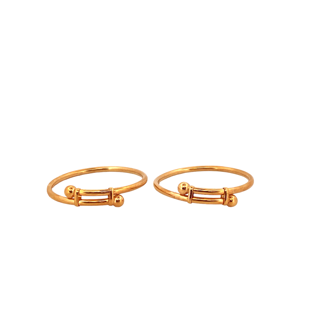 22K Gold Designer 2 Pieces Set Of Baby Bangle