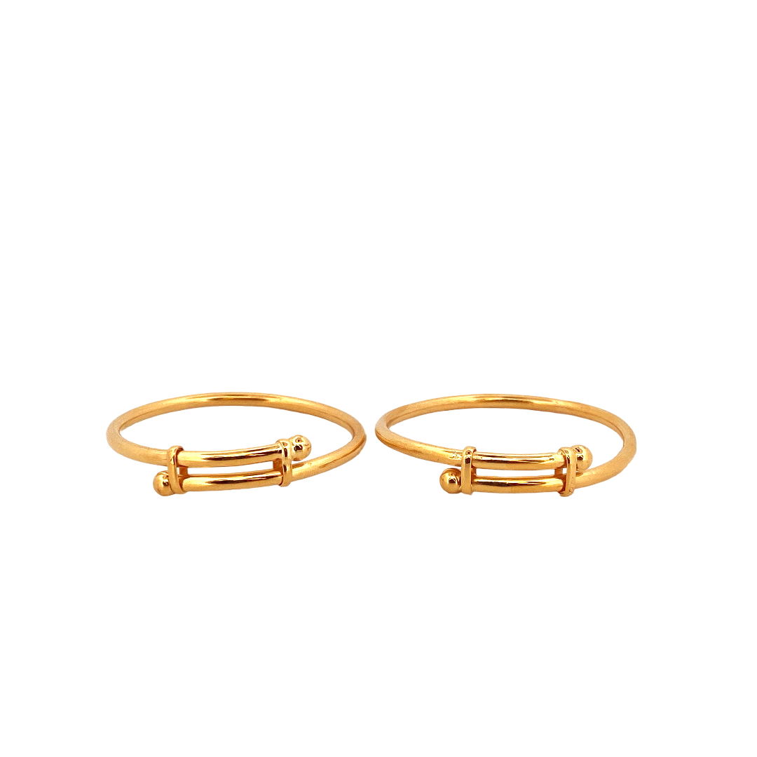 22K Gold Designer 2 Pieces Set Of Baby Bangle