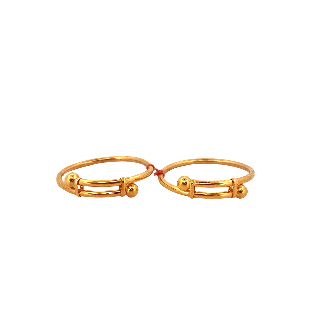 22K Gold Designer 2 Pieces Set Of Baby Bangle