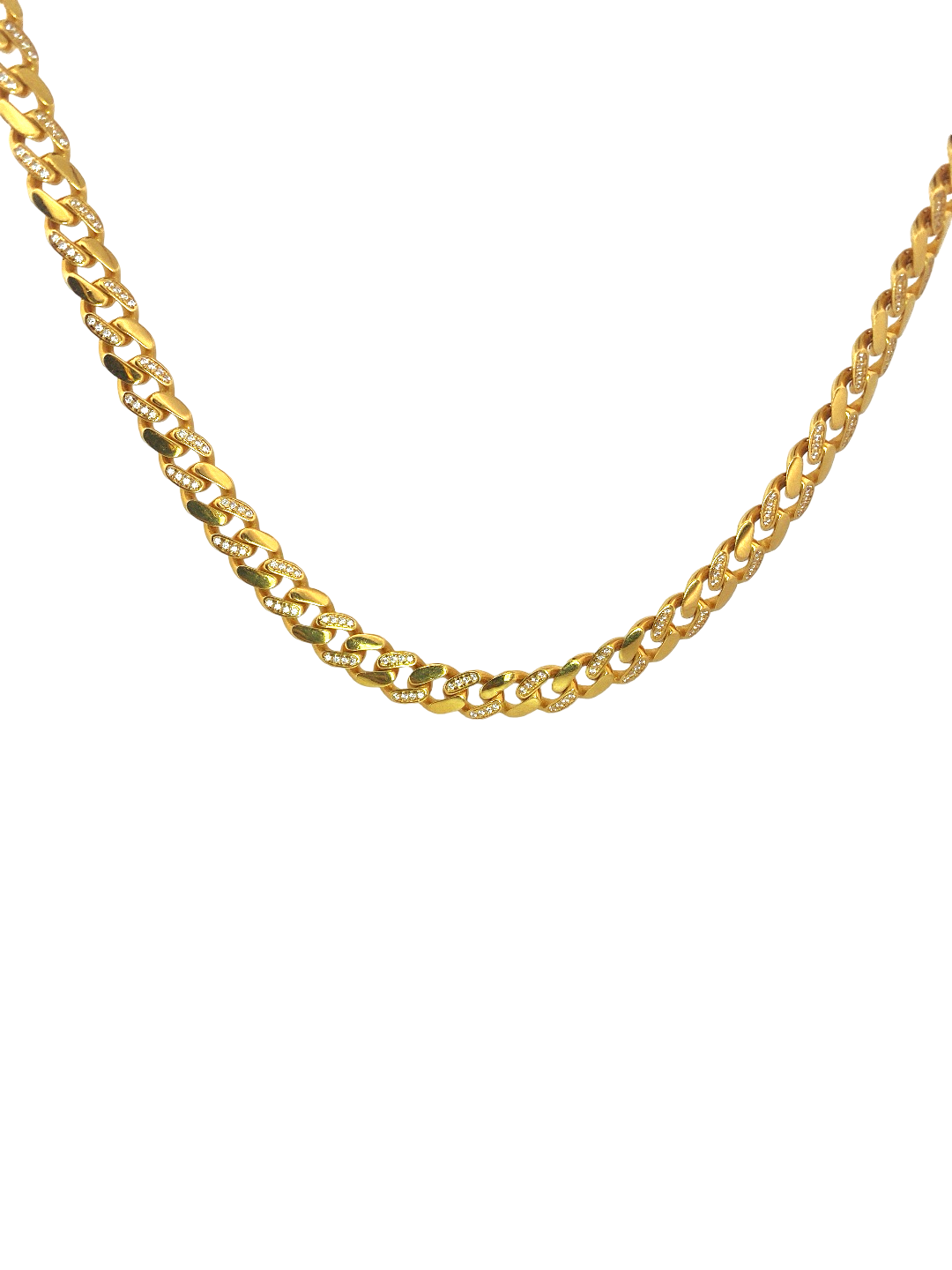 24'' 22K Gold CZ Designer Cuban Chain