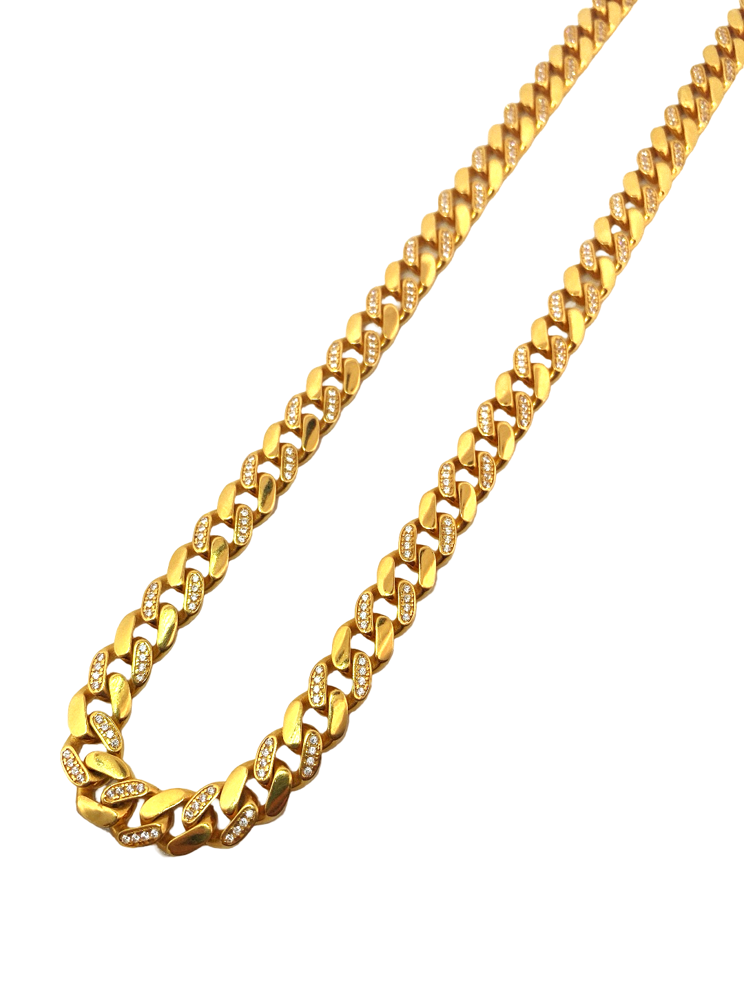 24'' 22K Gold CZ Designer Cuban Chain