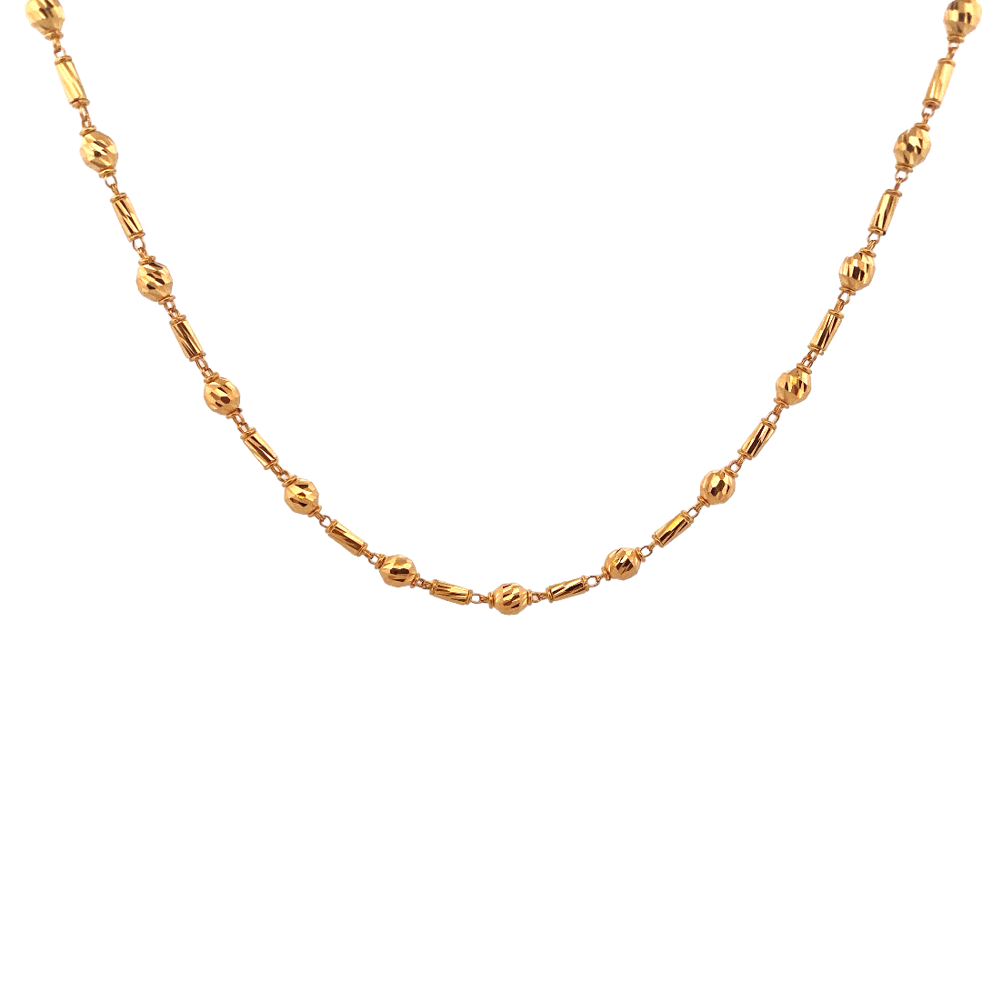 28'' 22K Gold Beads Designer Chain