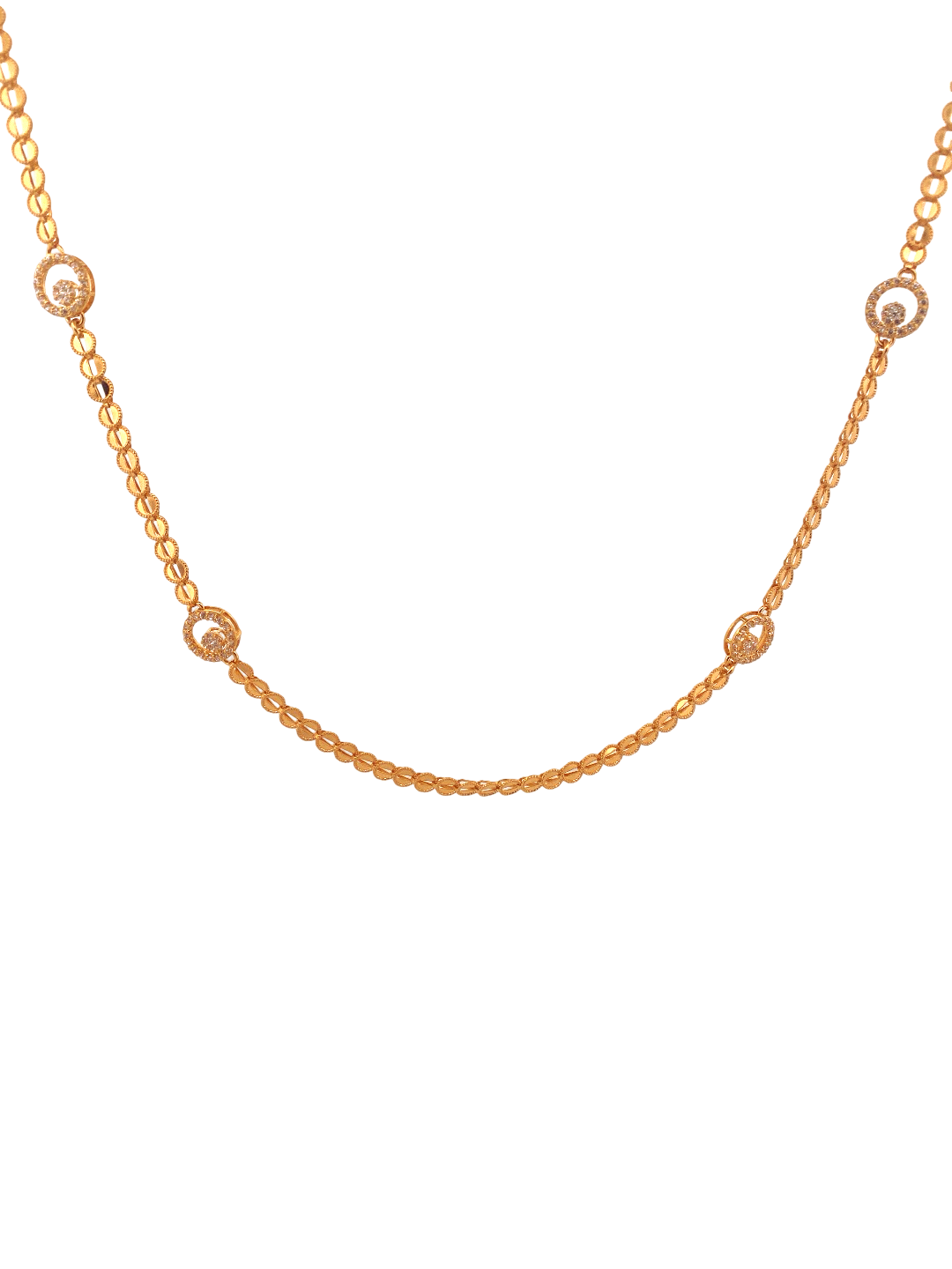 26'' 22K Gold CZ Designer Chain