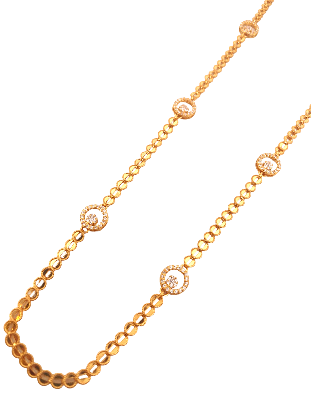 26'' 22K Gold CZ Designer Chain
