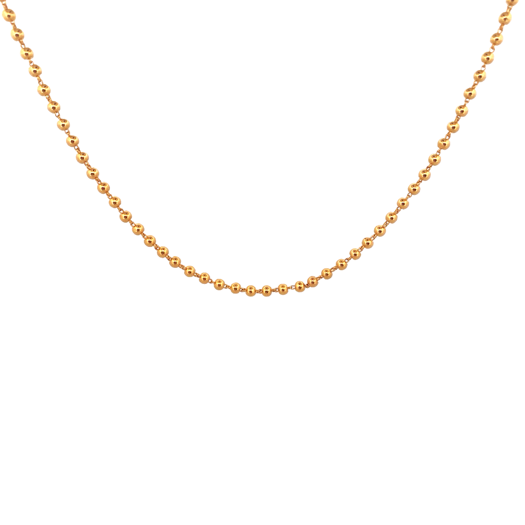 18'' 22K Gold Bead Designer Chain