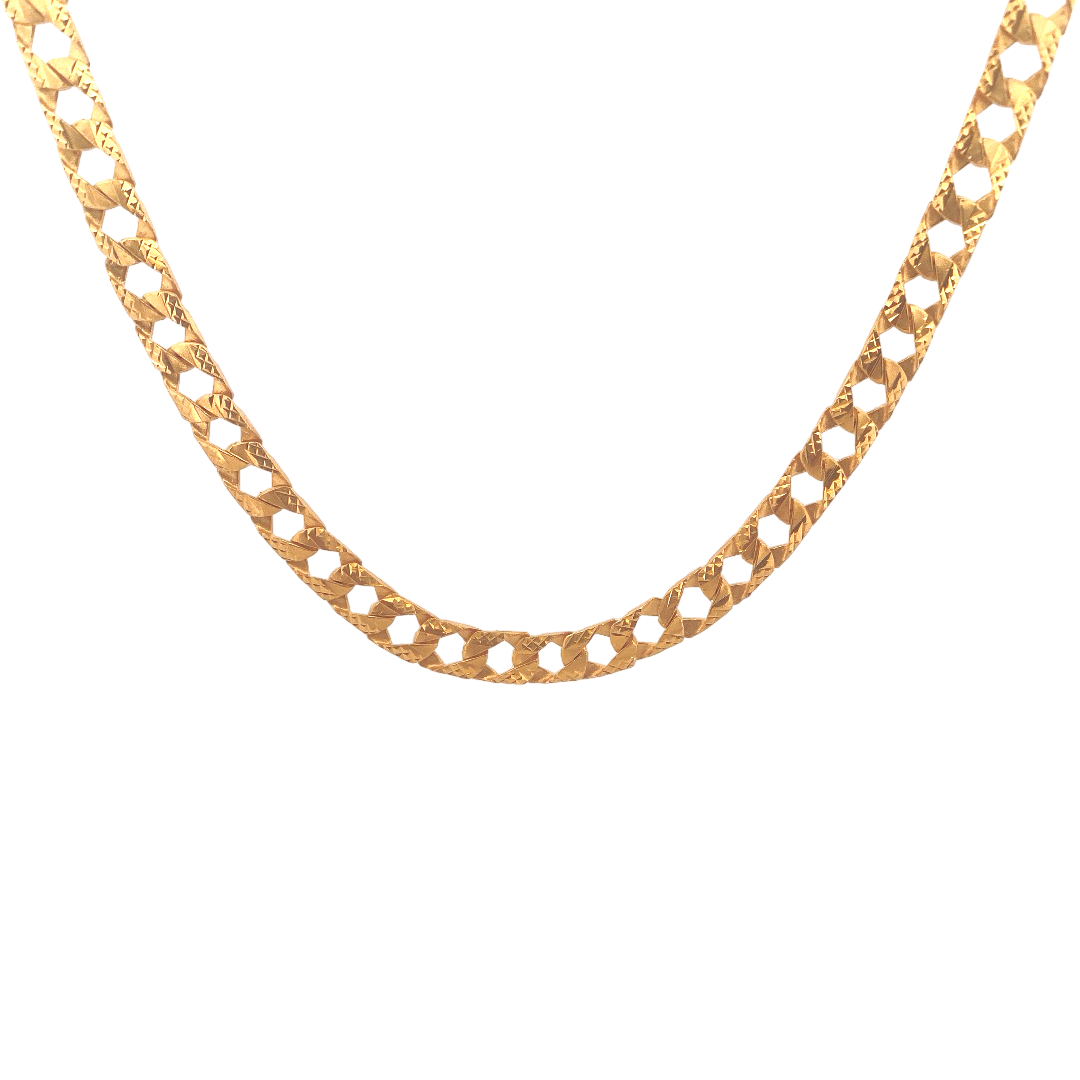 24'' 22K Gold Cuban Link Designer Chain
