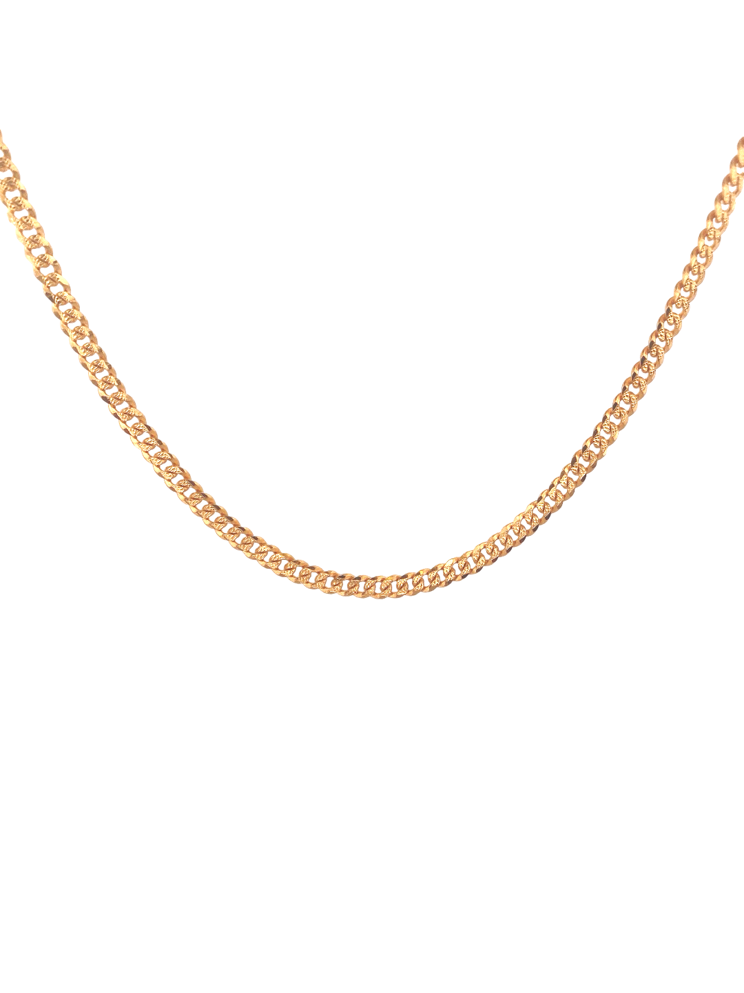 22'' 22K Gold Curb Link Designer Chain
