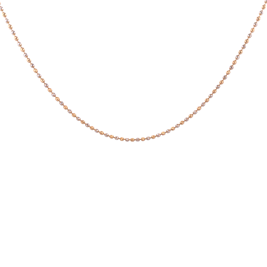 18'' 22K Gold Two-tone Bead Designer Chain