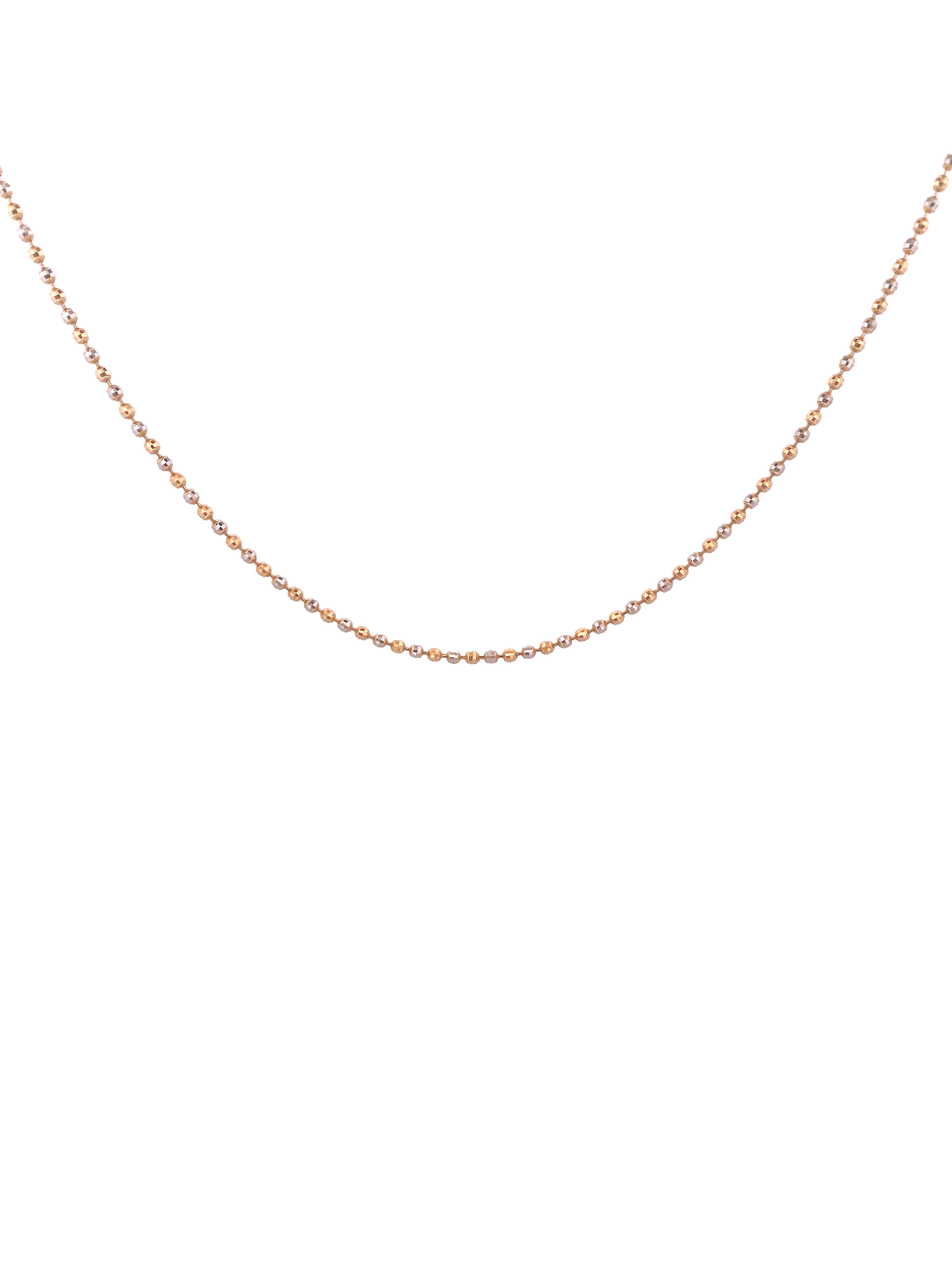 18'' 22K Gold Two-tone Bead Designer Chain
