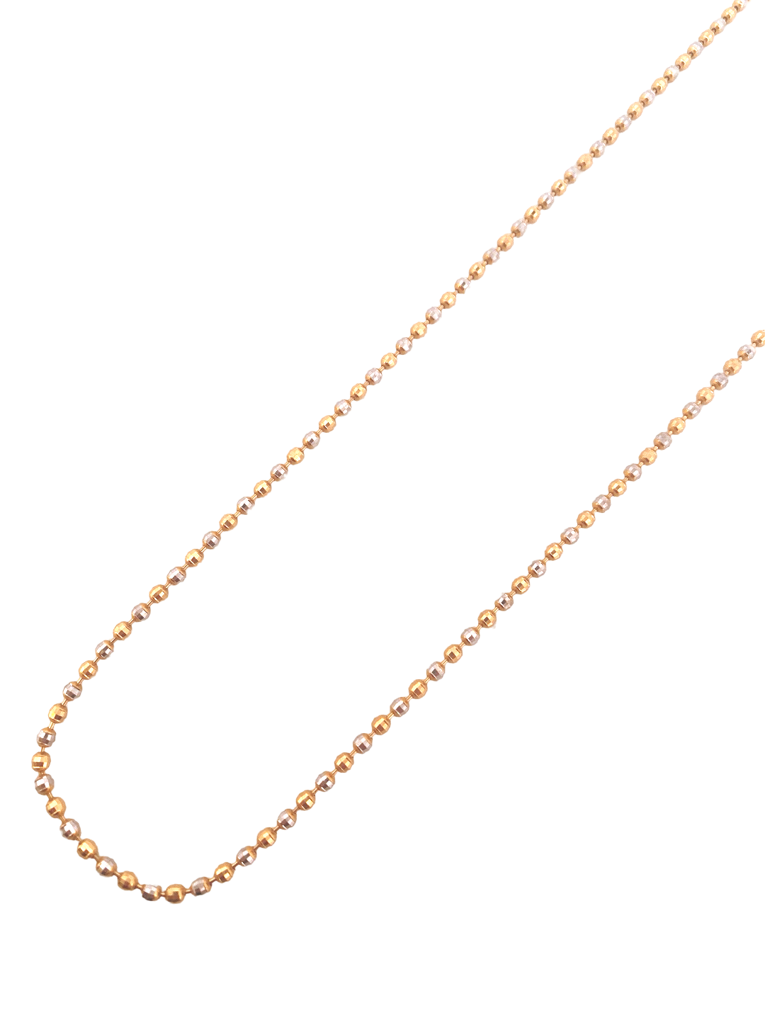18'' 22K Gold Two-tone Bead Designer Chain