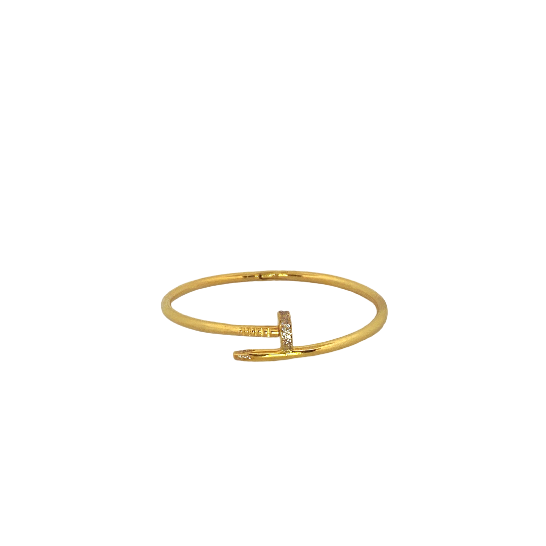 22K Gold CZ Nail Designer Ladies Bracelet