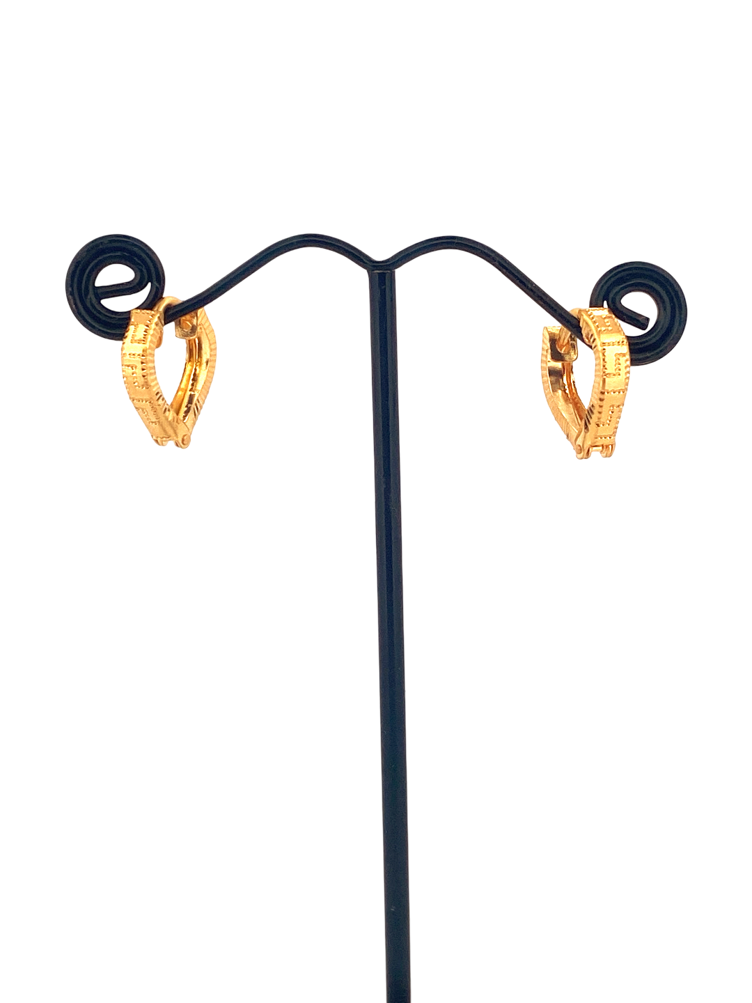 22K Gold Designer Hoop Earrings