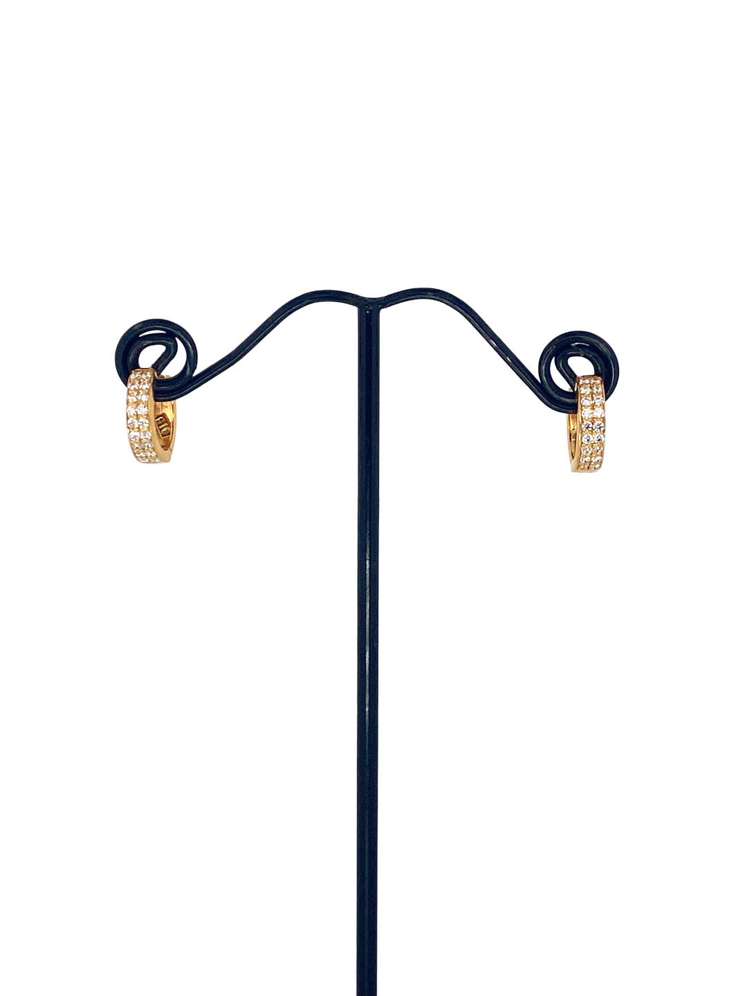 22K Gold CZ Designer Hoop Earrings