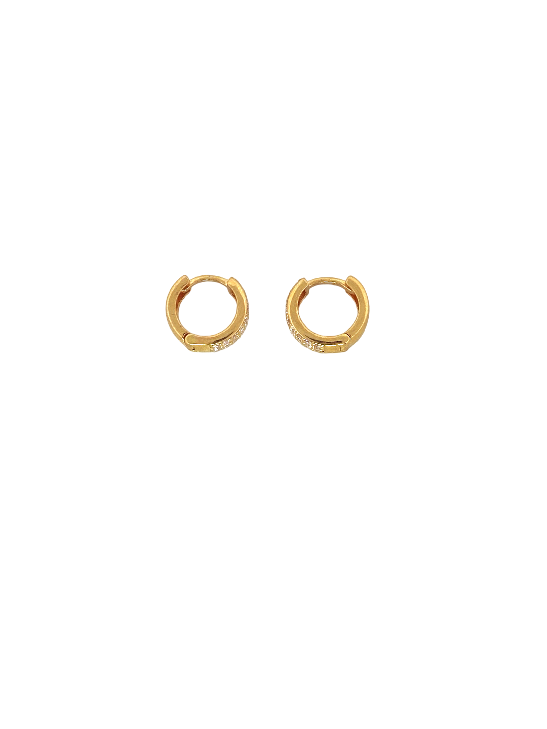 22K Gold CZ Designer Hoop Earrings