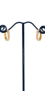 22K Gold CZ Designer Hoop Earrings
