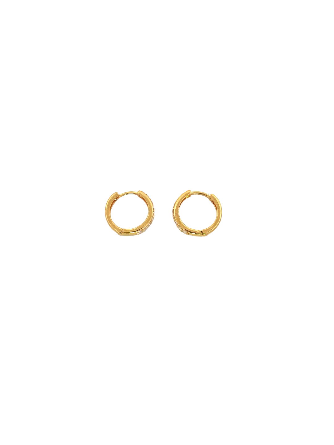 22K Gold CZ Designer Hoop Earrings