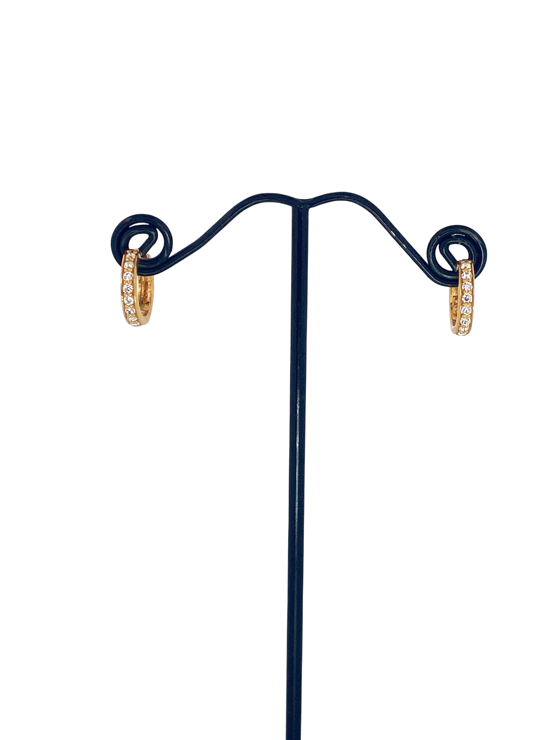 22K Gold CZ Designer Hoop Earrings