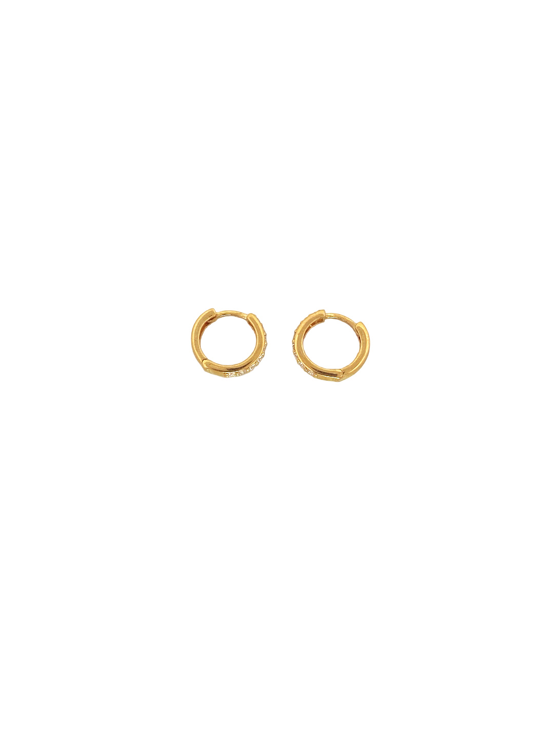 22K Gold CZ Designer Hoop Earrings