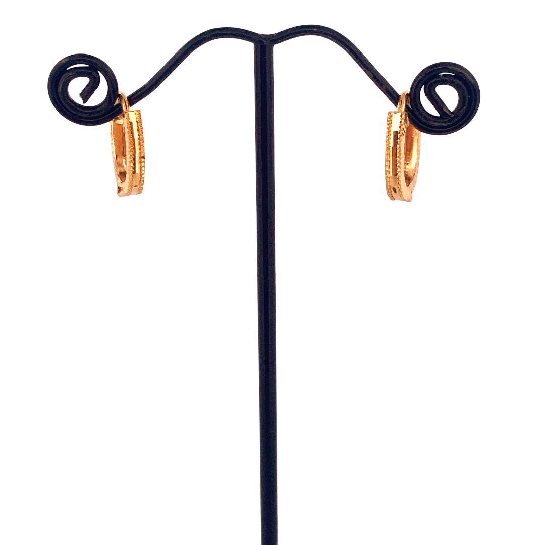 22K Gold Designer Hoop Earrings