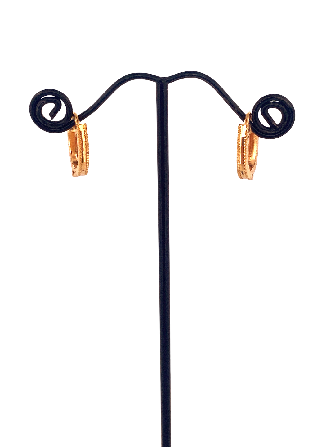 22K Gold Designer Hoop Earrings