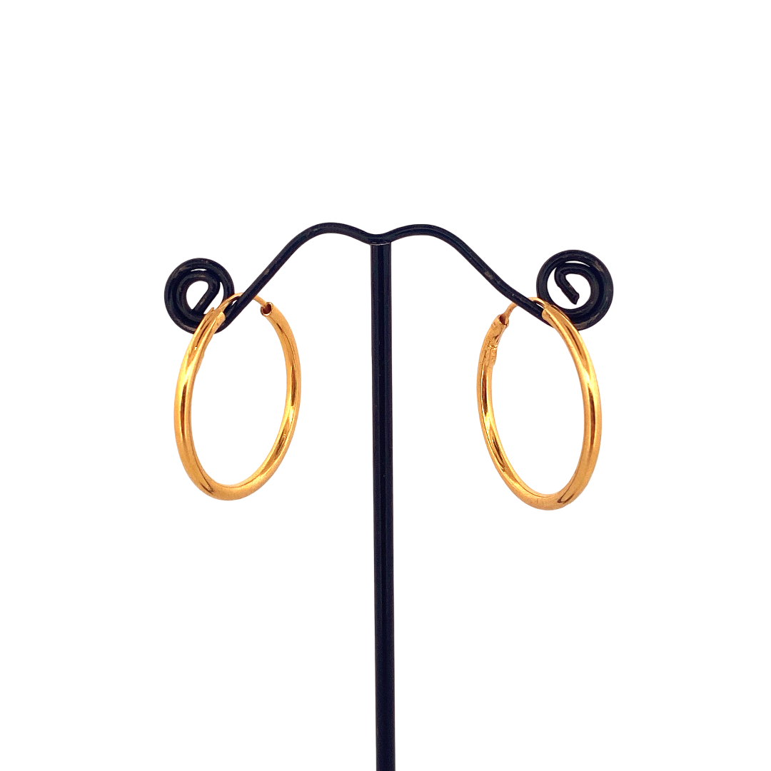 22K Gold Designer Hoop Earrings