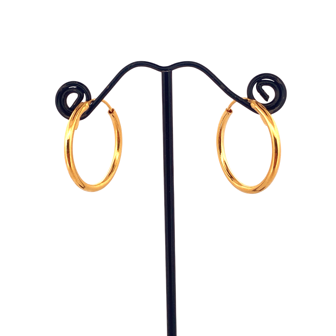 22K Gold Designer Hoop Earrings
