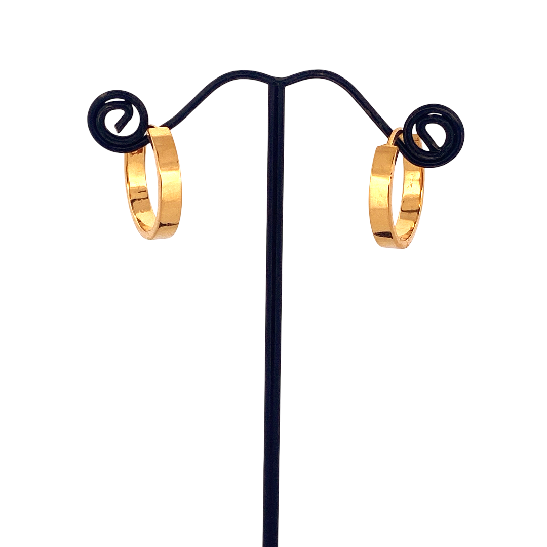 22K Gold Designer Hoop Earrings