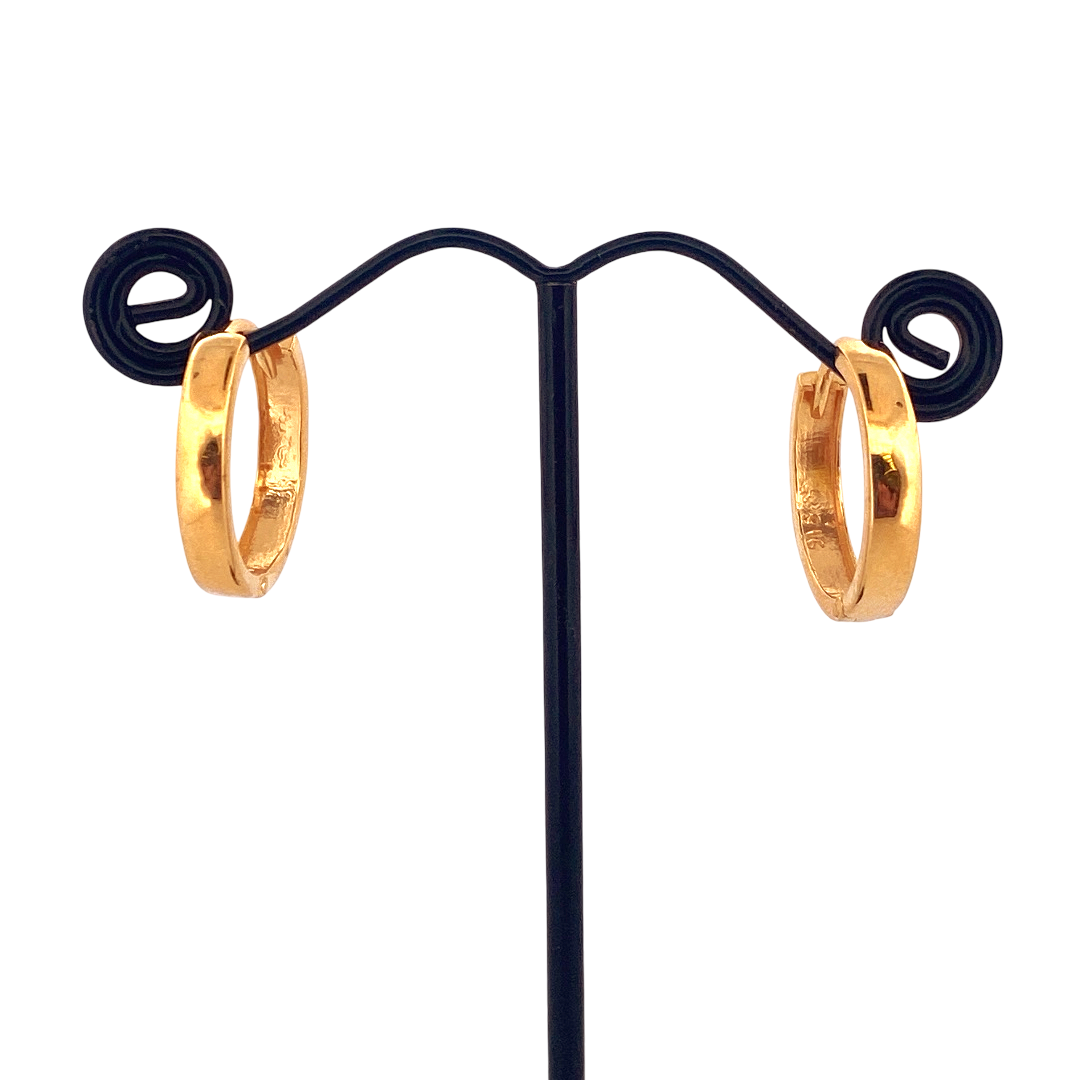 22K Gold Designer Hoop Earrings