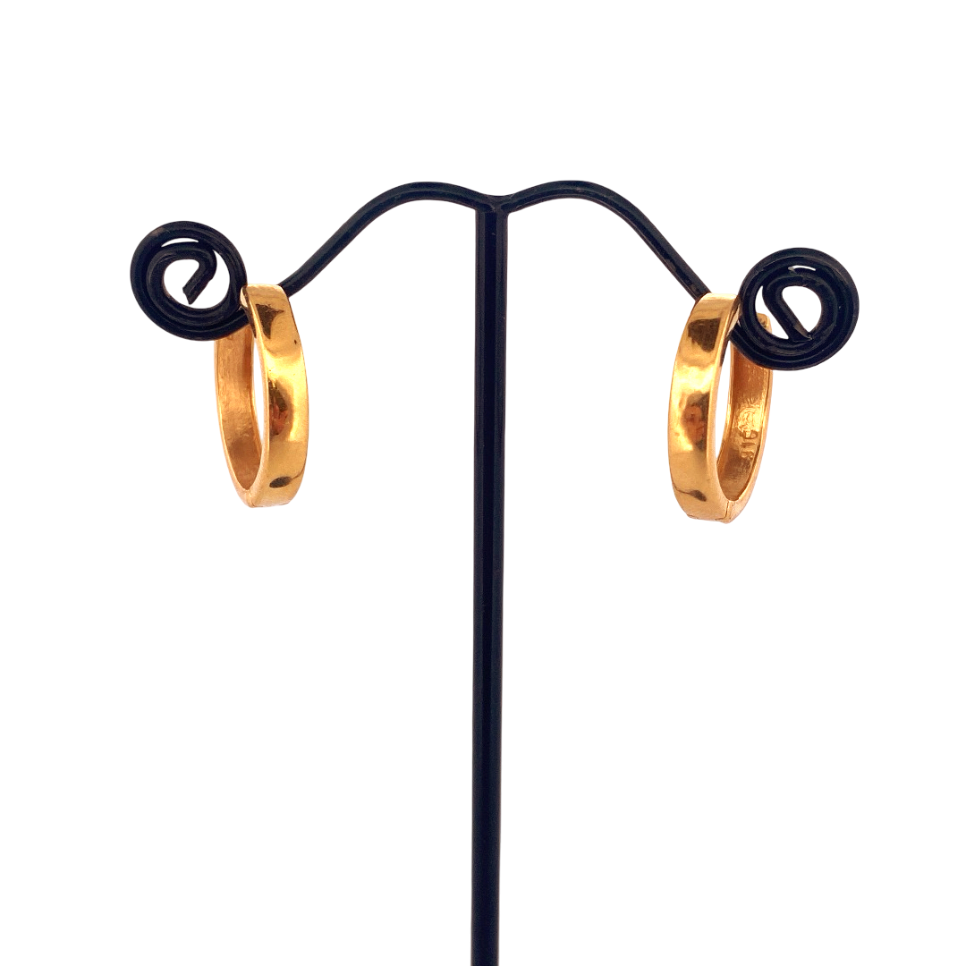 22K Gold Designer Hoop Earrings