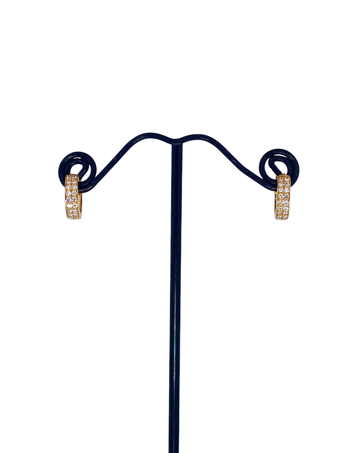 22K Gold CZ Designer Hoop Earrings