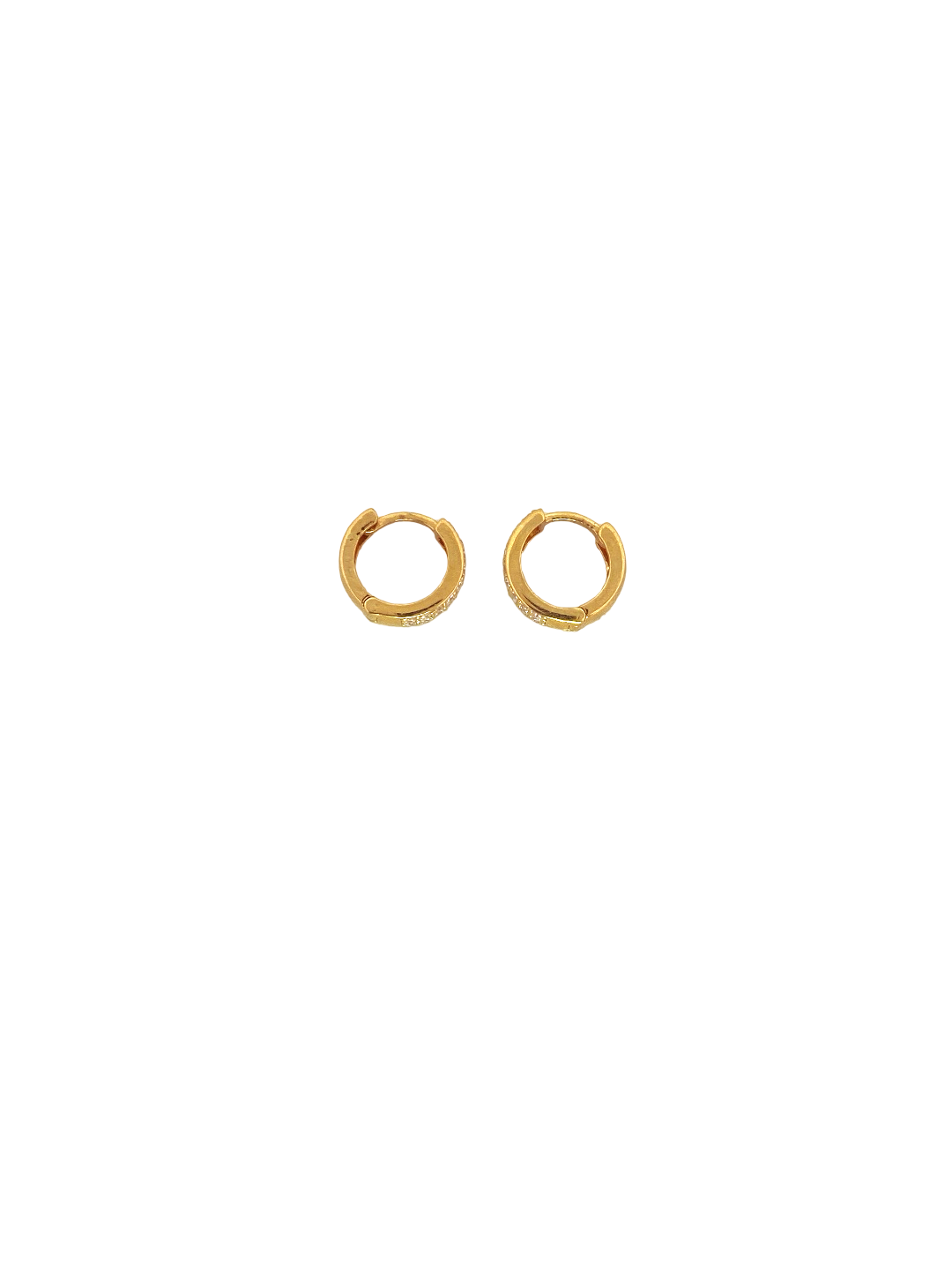 22K Gold CZ Designer Hoop Earrings
