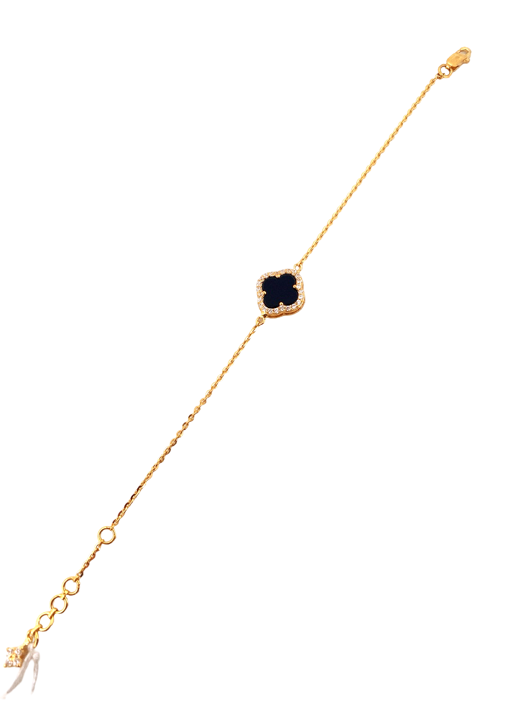 22K Gold CZ Flower Designer Ladies Bracelet