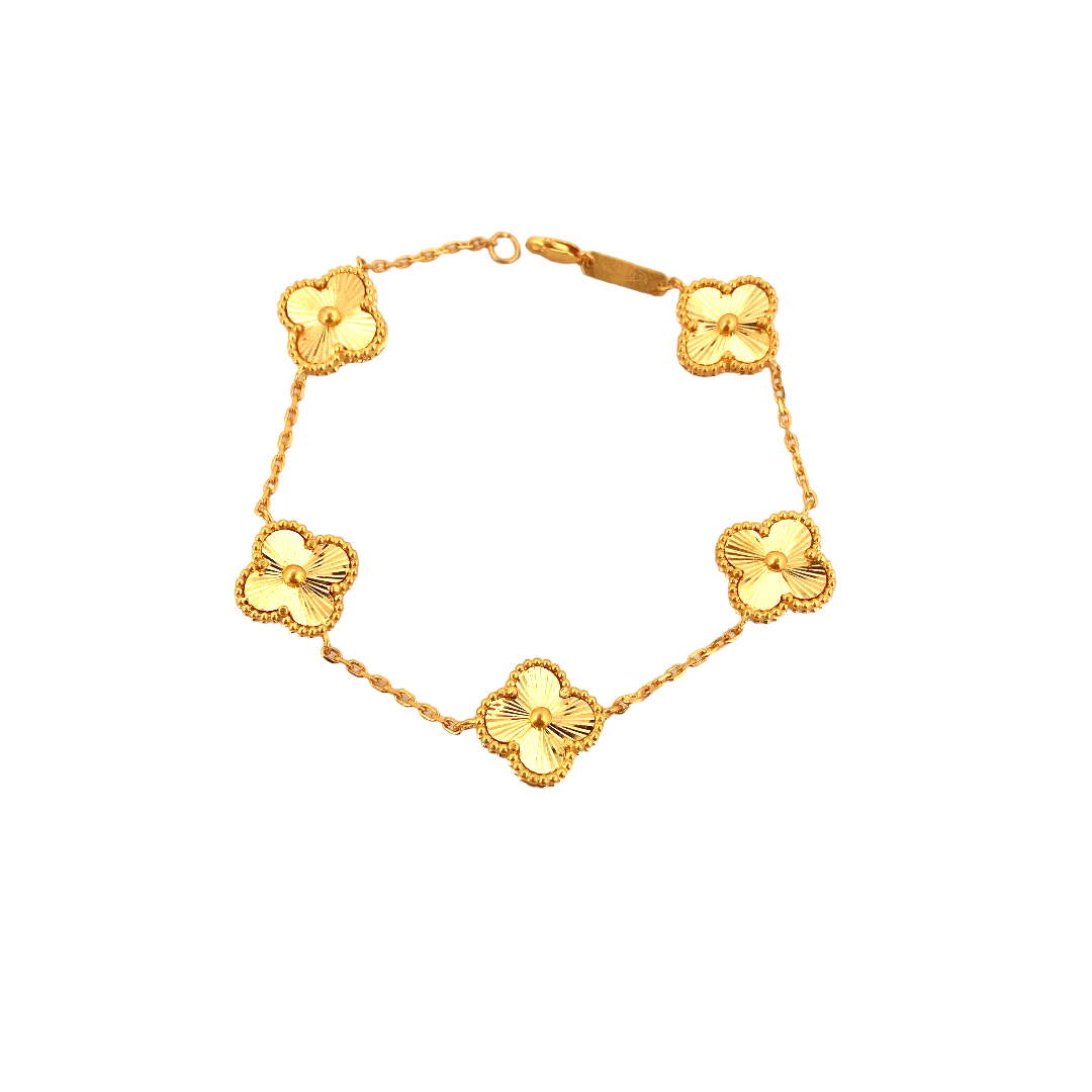 22K Gold Flower Designer Ladies Bracelet
