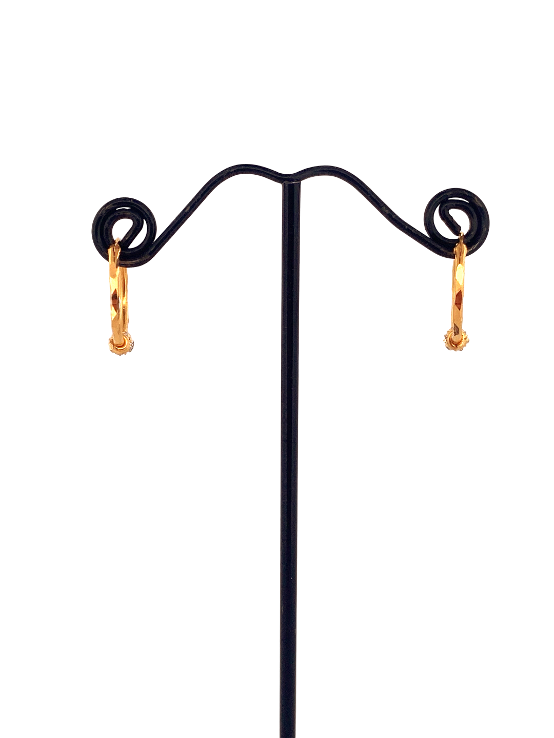 22K Gold Designer Hoop Earrings