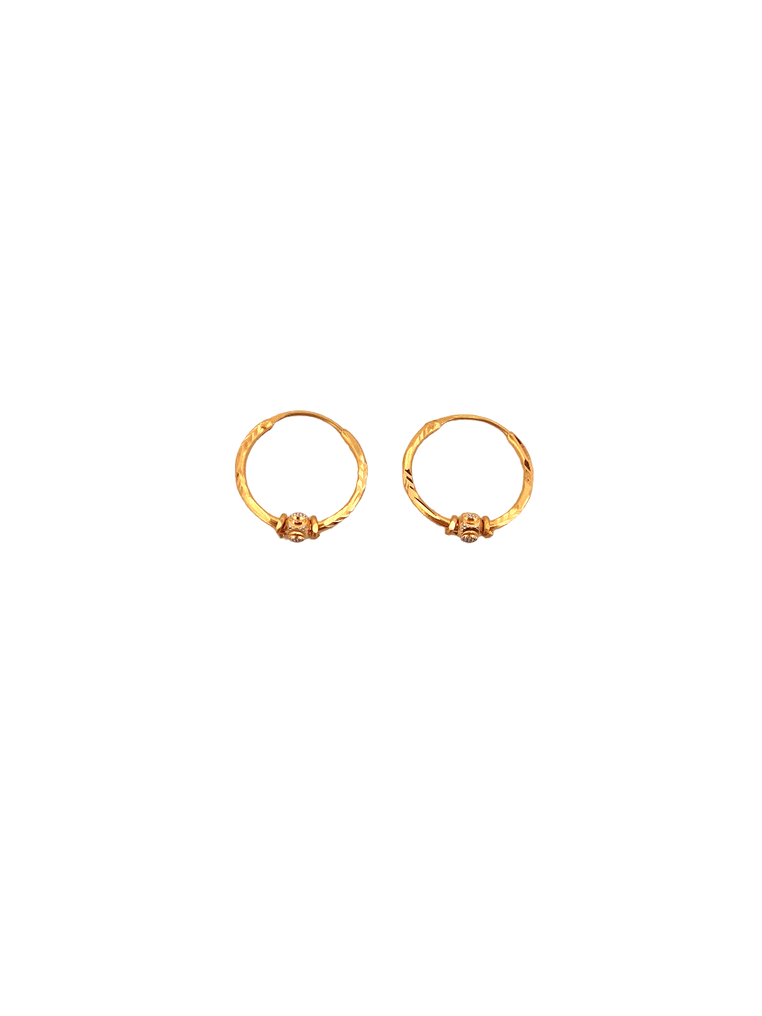 22K Gold Designer Hoop Earrings