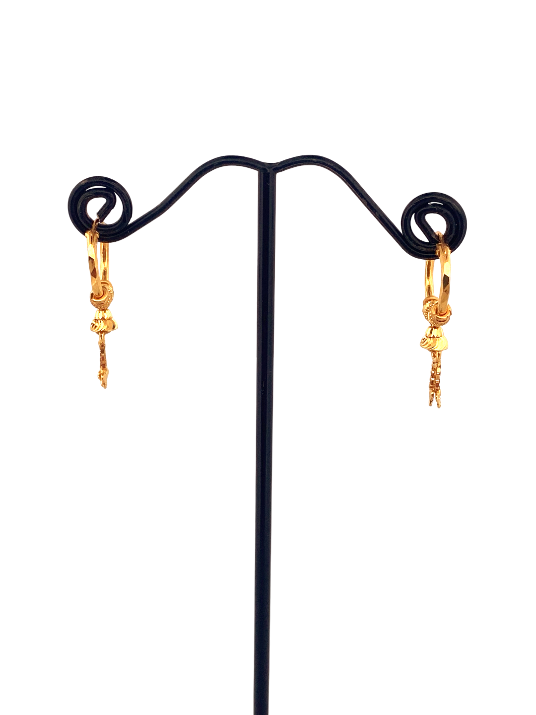 22K Gold Designer Hoop Earrings