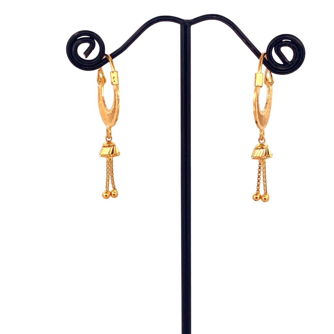 22K Gold Designer Hoop Earrings
