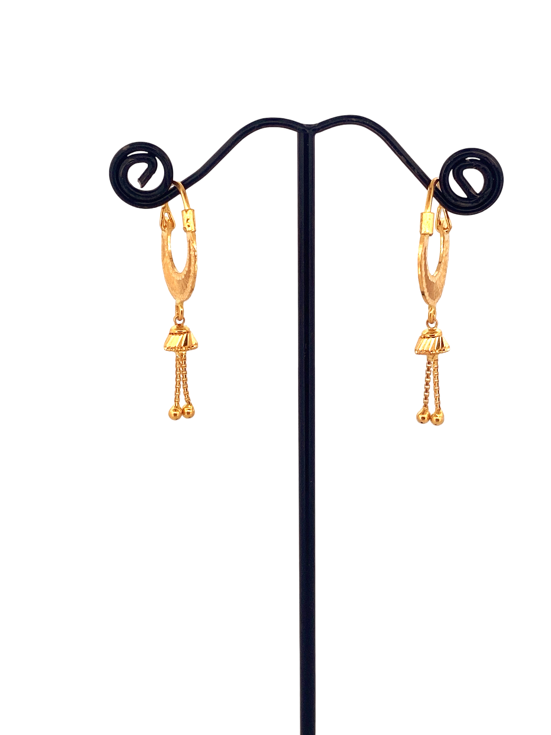 22K Gold Designer Hoop Earrings