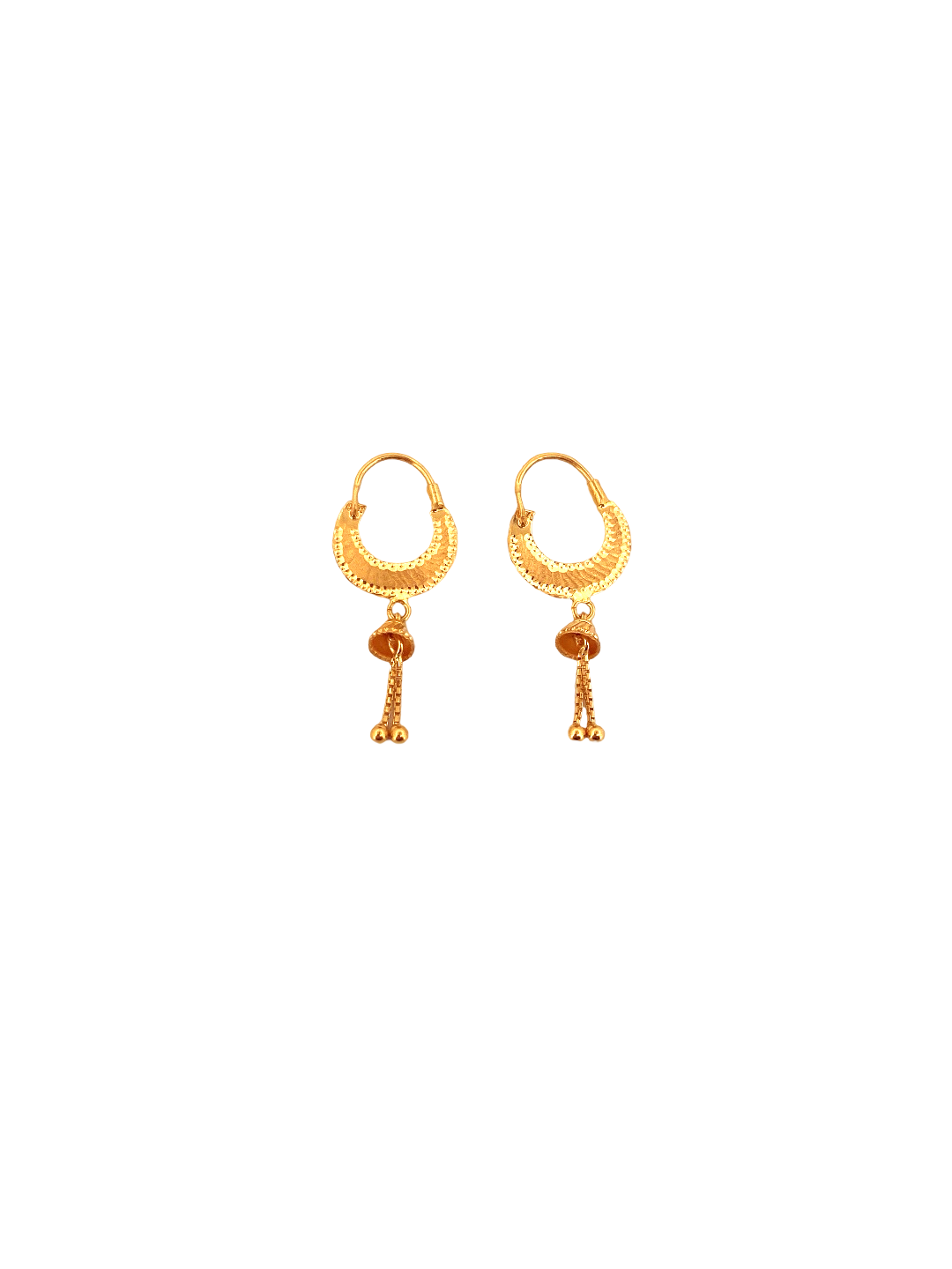 22K Gold Designer Hoop Earrings