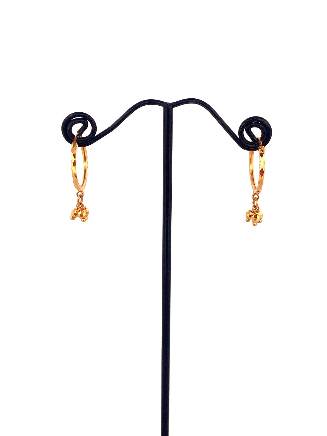 22K Gold Designer Hoop Earrings