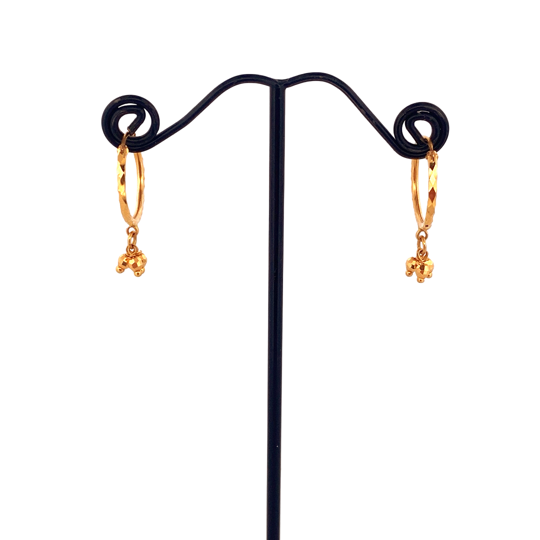 22K Gold Designer Hoop Earrings