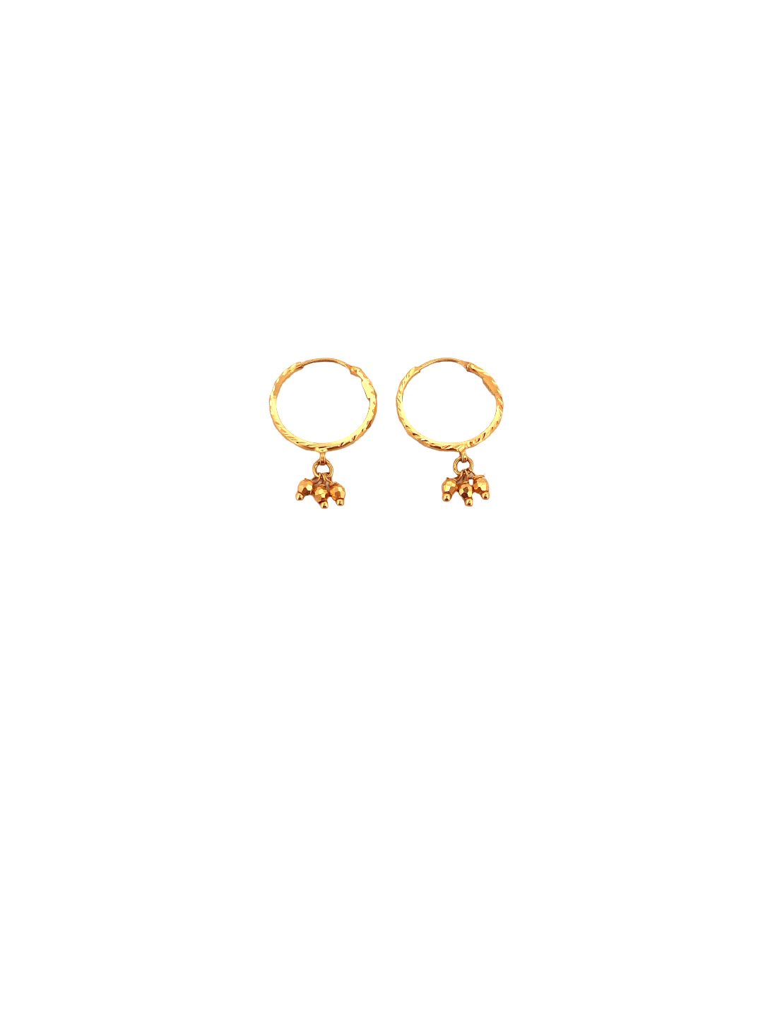 22K Gold Designer Hoop Earrings
