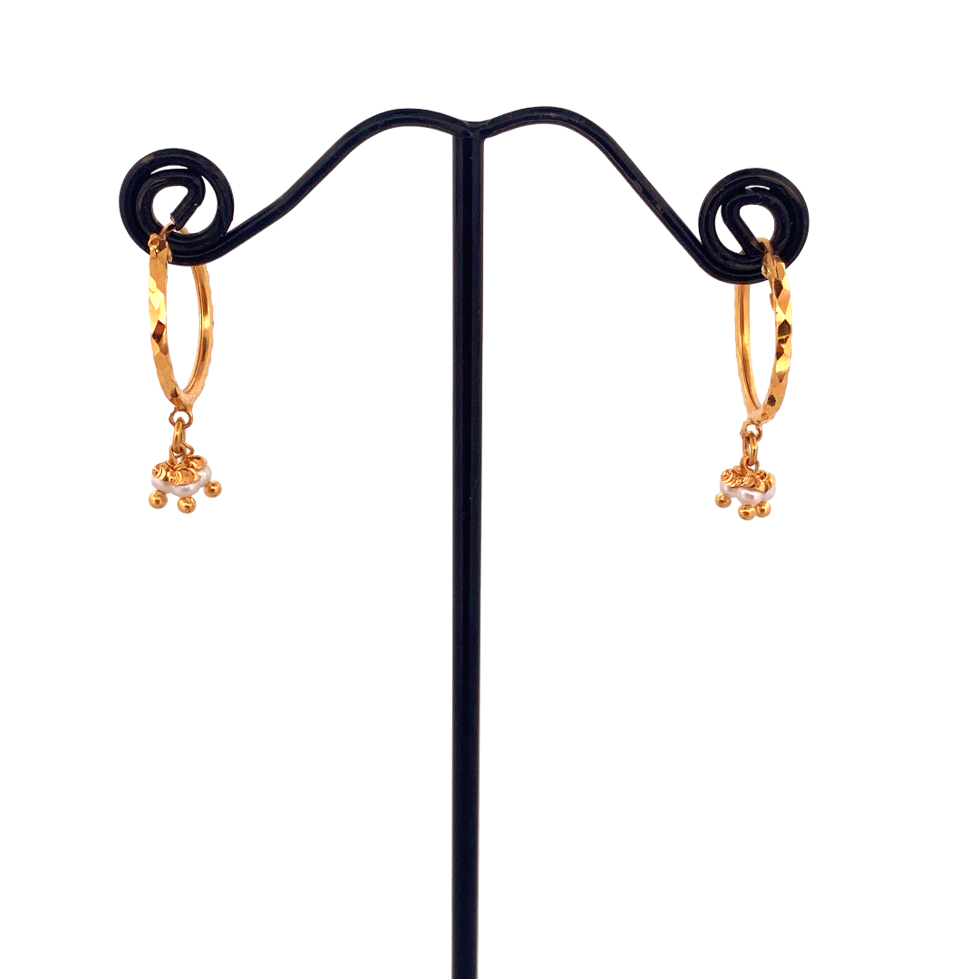 22K Gold Designer Hoop Earrings
